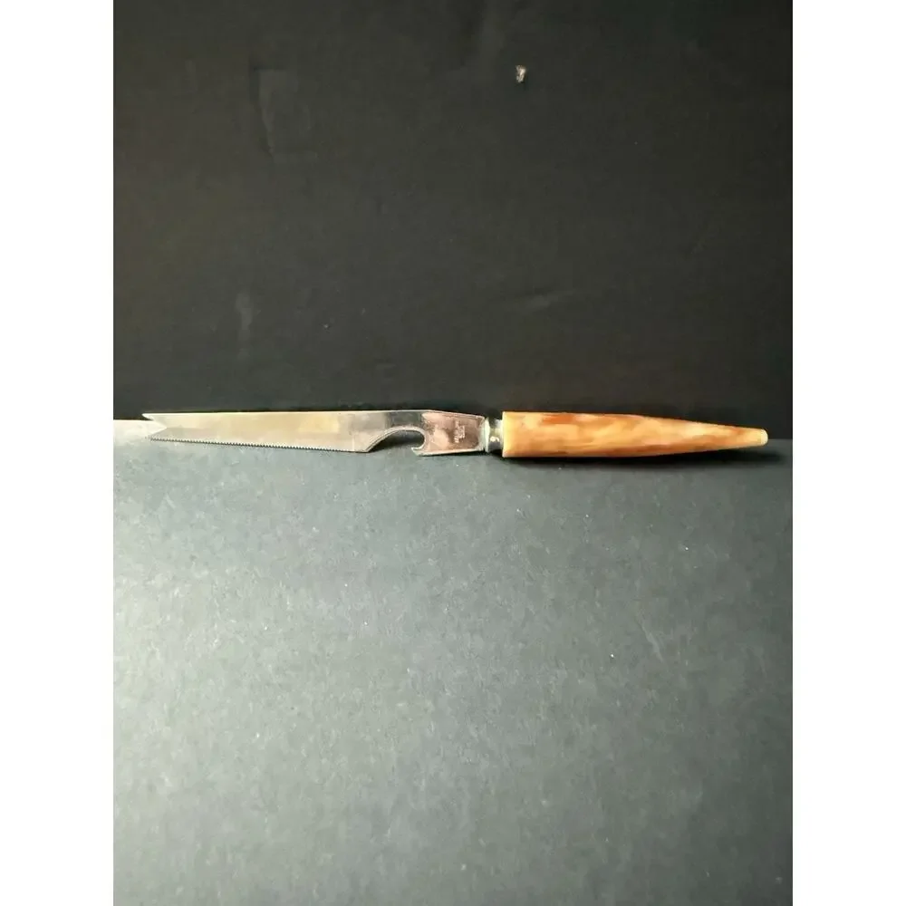Vintage Bakelite Cheese Knife Bottle Opener Stainless Steel Charcuterie MCM